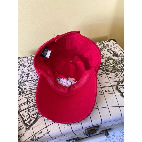Red Victoria Canada Baseball Hat Embroidered Logo & Flag - Picture 5 of 6